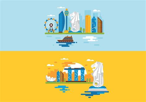 Merlion Illustration Flat Design 131215 Vector Art at Vecteezy