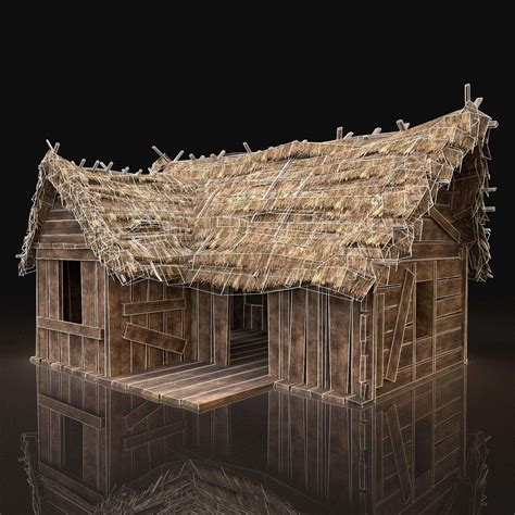 Thatched Wooden House 3d Model By Enterables