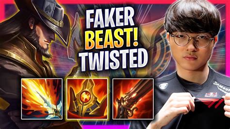 FAKER IS A BEAST WITH TWISTED FATE T1 Faker Plays Twisted Fate MID