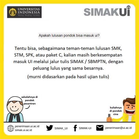 SIMAK UI On Twitter Bisakah Lulusan Pesantren Masuk UI Tentu Bisa