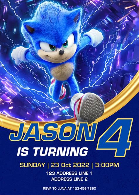 The Poster For Sonic The Hedgehog Birthday Party