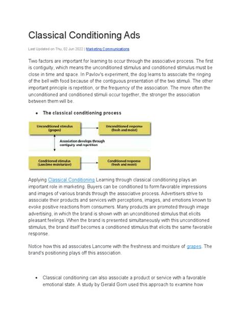 Classical Conditioning Ads | PDF | Classical Conditioning | Advertising