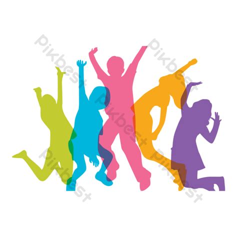 Colorful Jumping Silhouette Graphics Png Images Psd Free Download