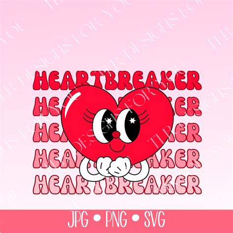 Boy Valentine Svg Retro Heartbreaker Valentine Funny Heart Valentine