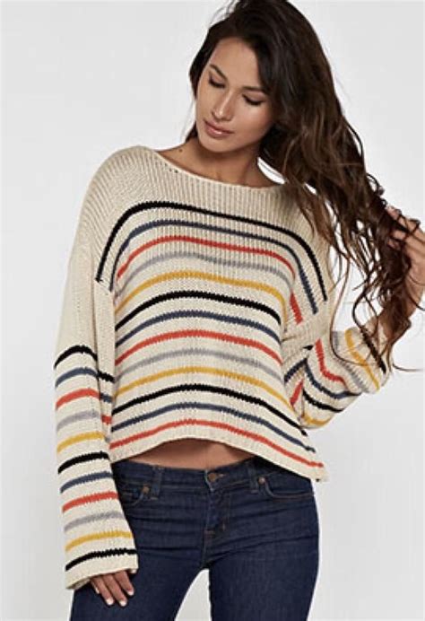 Cece Multi Colored Striped Sweater I 50452pjo 1 Fig Tree Jewelry