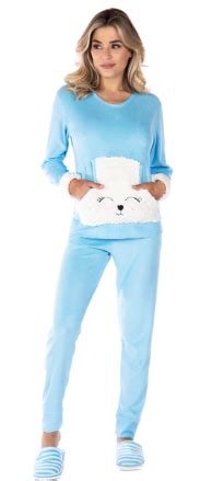 Victory Ref Pijama Inverno Feminino Kanguru Plush Lingerie Vendas