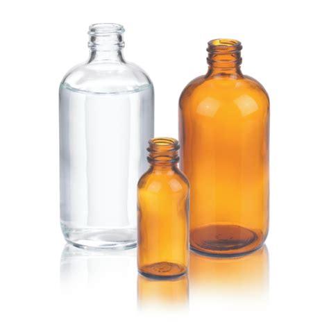 Boston Round Amber Glass Bottles Without Closures Chrom One Chromatography Consumable Products