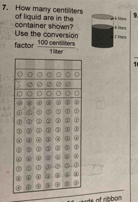 Solved 7 How Many Centiliters Of Liquid Are In The9 Container Shown