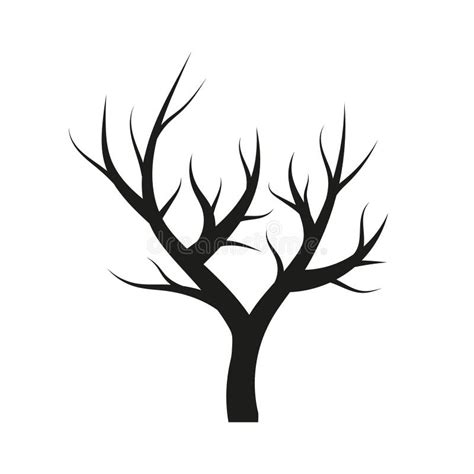 Silhouette Von Baum Ohne Blätter Vektor Illustration Isoliert Vektor