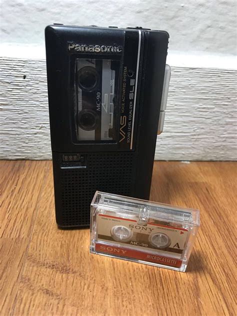 Vintage Panasonic Micro Cassette Tape Recorder 2 Track Monoural Recording Playback Voice