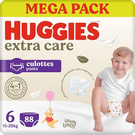 Huggies Extra Care Culottes Taille 6 15 25kg Pack De 88 Couches Culottes Facile à Mettre