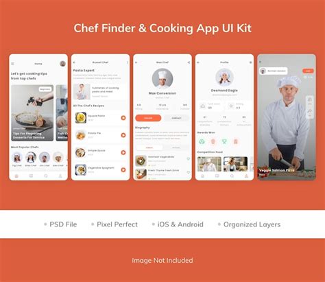 Premium Psd Chef Finder Amp Cooking App Ui Kit