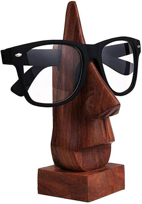 Starnk Handmade Wooden Spec Holder Desktop Eyeglass Holder Stand Nose