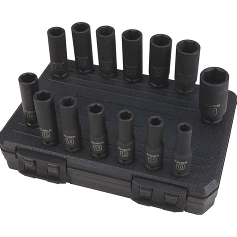 Klutch Chrome Moly 1 2in Drive Deep Impact Socket Set 14 Pc Metric Northern Tool