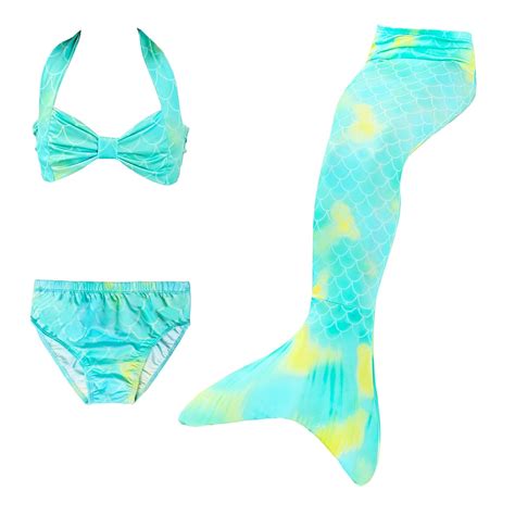 Woyy Big Girls Piece Swimsuit Scale Print Bikini Set Fish Tail Bottom