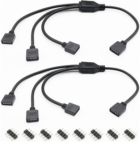 Amazon Pack Of 2 1 To 3 LED Splitter Cable 4 Pins RGB LED Strip