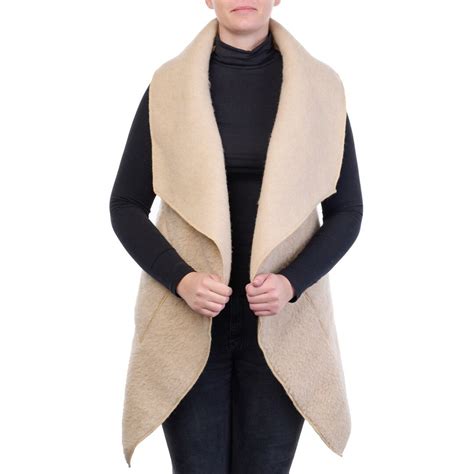 Sheep wool wrap vest Beige - Woolville.com