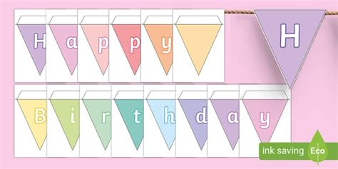 Happy Birthday Pastel Display Bunting Teacher Made