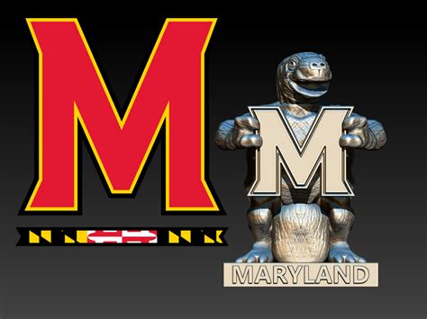 STL file University of Maryland Mascot - "Turtle & M" Logo 🏛️ ・3D print ...