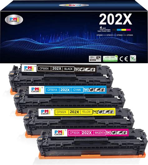 Amazon 202A 202X Toner Cartridges High Yield 4 Pack Replacement