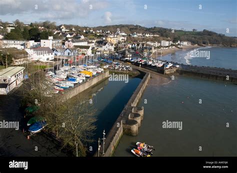 The Harbour Village And Beach At Saundersfoot Pembrokeshire Wales