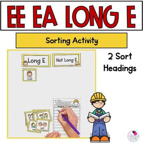 Long E Ee Ea Phonics Worksheets Centers Vowel Teams Tpt