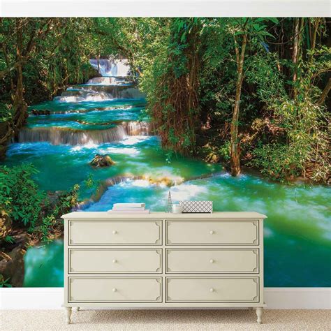 Cascades Arbres Forêt Nature Poster Mural Papier peint Europosters