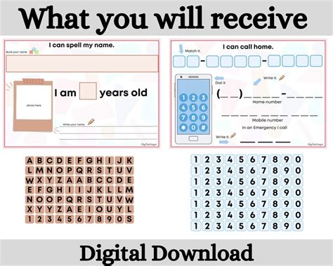 Life Skills Worksheets for Kid's, Printable Worksheets, I Can Write My Name, I Know My Address ...