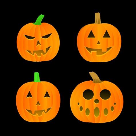 Premium Vector Halloween Pumpkin Vector Set