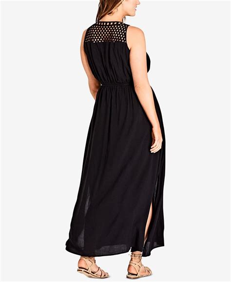 City Chic Trendy Plus Size Crocheted Maxi Dress Macys