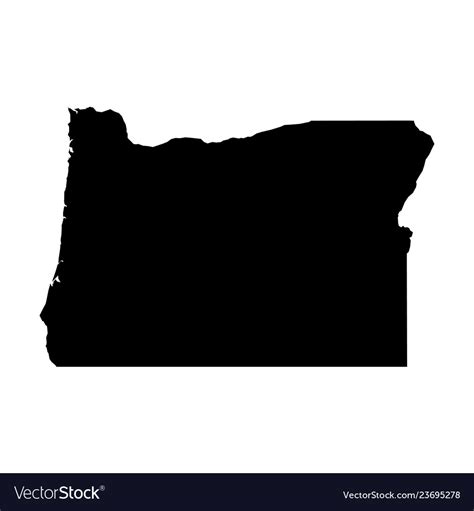 Oregon State Of Usa Solid Black Silhouette Map Vector Image