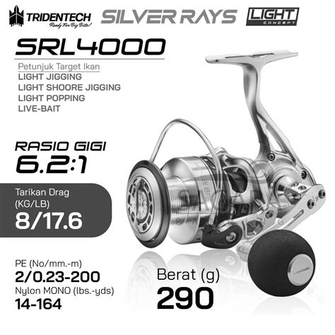 Jual Reel Tridentech Silver Rays Light ARK Reel Pancing Spinning