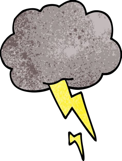 Cartoon Doodle Storm Cloud With Lightning 12172078 Vector Art At Vecteezy