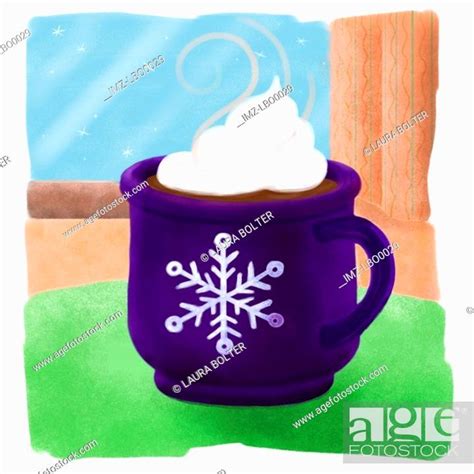 A Delicious Cup Of Hot Cocoa Complete With Whip Cream Stock Photo Picture And Royalty Free