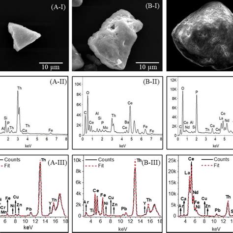 The Sem Images I Corresponding Edx Ii And Xrf Spectra With Fits