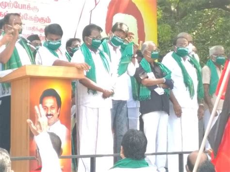 Dmk Holds Protests Against Farm Bills Across Tamil Nadu News18