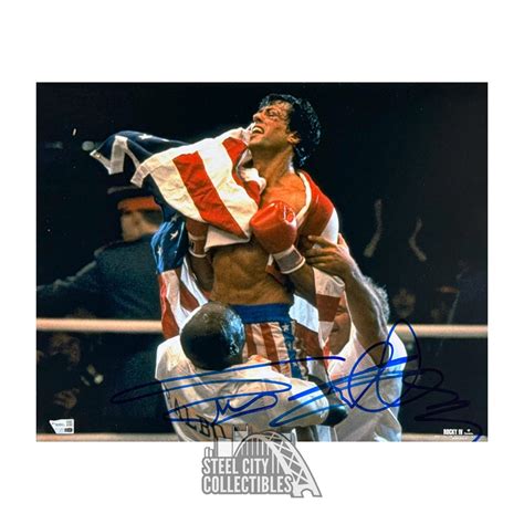 Sylvester Stallone Autographed Rocky 16x20 Photo Fanatics Flag