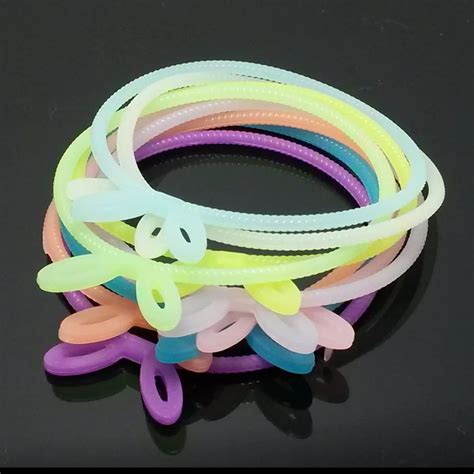 Luminous Silicone Rrubber Bracelet Hand Ring Hair Band Rubber Band