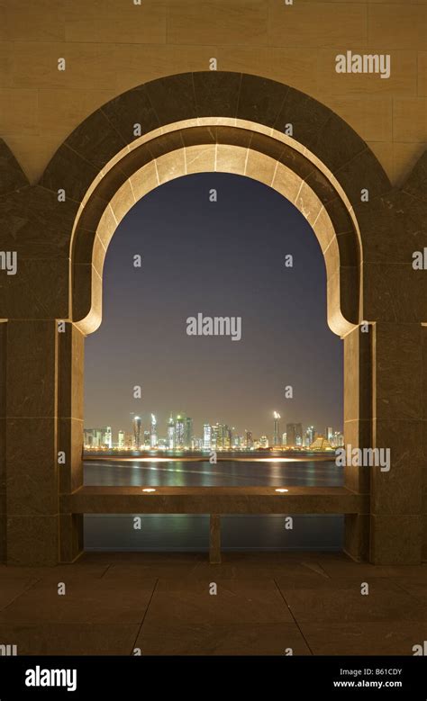 View of Doha at night from the Museum of Islamic Art, Doha, Qatar Stock Photo - Alamy