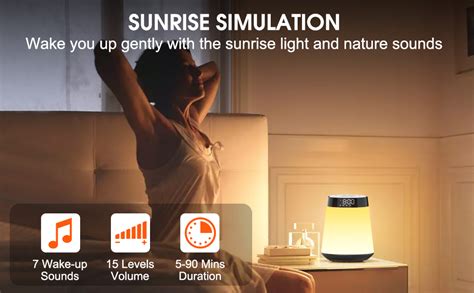 Sunrise Alarm Clock Wake Up Light With Sunrise Simulation Bluetooth