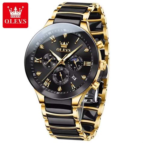 OLEVS 7004 Ceramic Bezel Chronograph Stainless Watch Price In