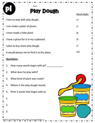 Decodable Passage For Blends Pl Worksheets