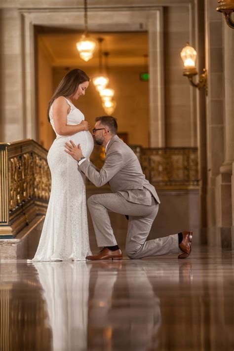 A Beautiful Pregnant Bride At San Francisco City Hall Maternity