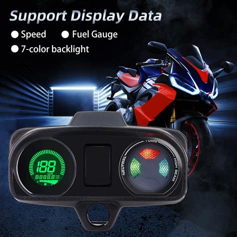 Veloc Metro Universal Para Motocicleta Veloc Metro Digital LED 7 Cores