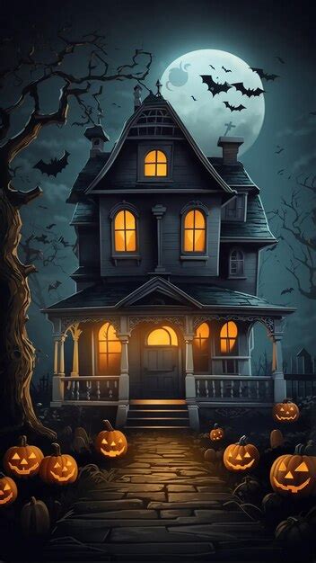 Premium Ai Image Hunted House