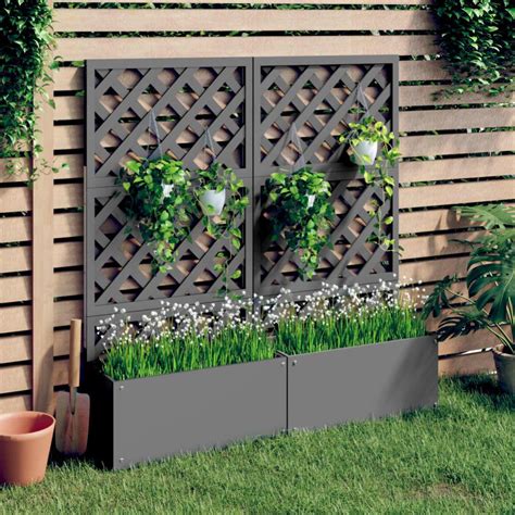 Maison Exclusive Jardinières en treillis 2 pcs Gris 65x33x135 cm WPC