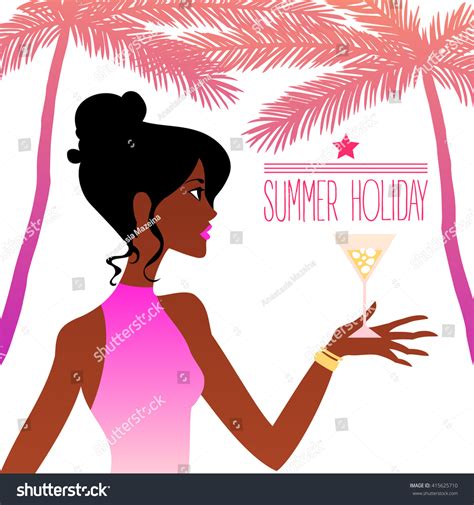 Hot Girl On Beach Vector Illustration Stock Vector Royalty Free Shutterstock