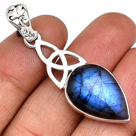 Pendentif Protection Labradorite Monture Argent 925 Ref 7890