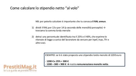 Come Calcolare Lo Stipendio Netto