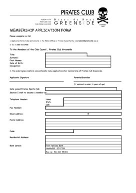 Orlando Pirates Membership Form Pdf Fill Online Printable Fillable